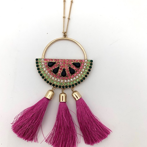 4/$25 INC Watermelon Long Pendant Necklace - Picture 3 of 3